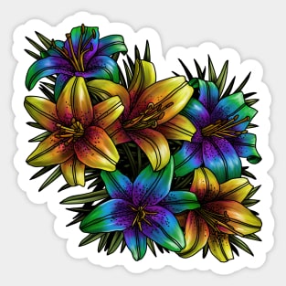 Rainbow Lilies Sticker